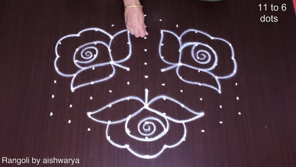 11 to 6 dots rangoli