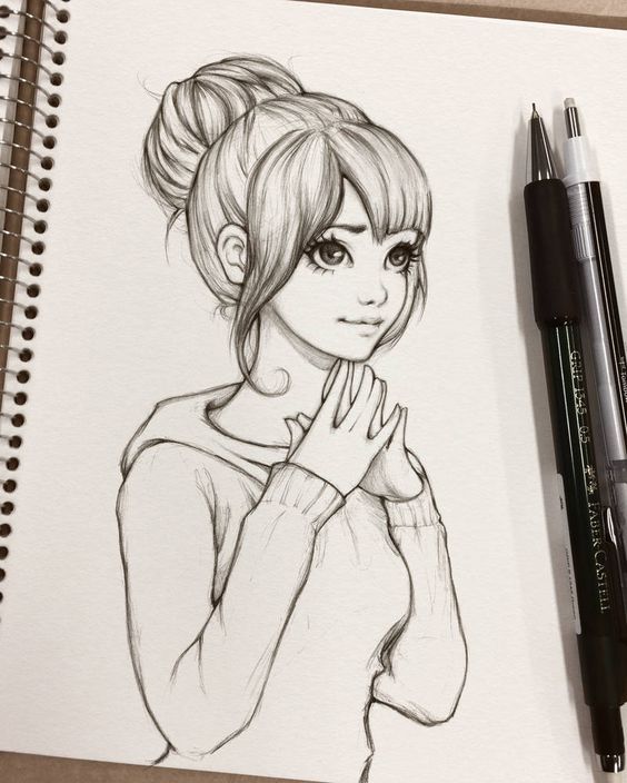 Cute Anime Girl Drawing 