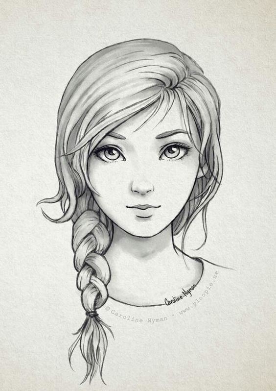 Cute Anime Girl Drawing face