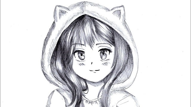 hoodie anime girl