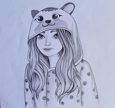 hoodie cute anime girl drawing