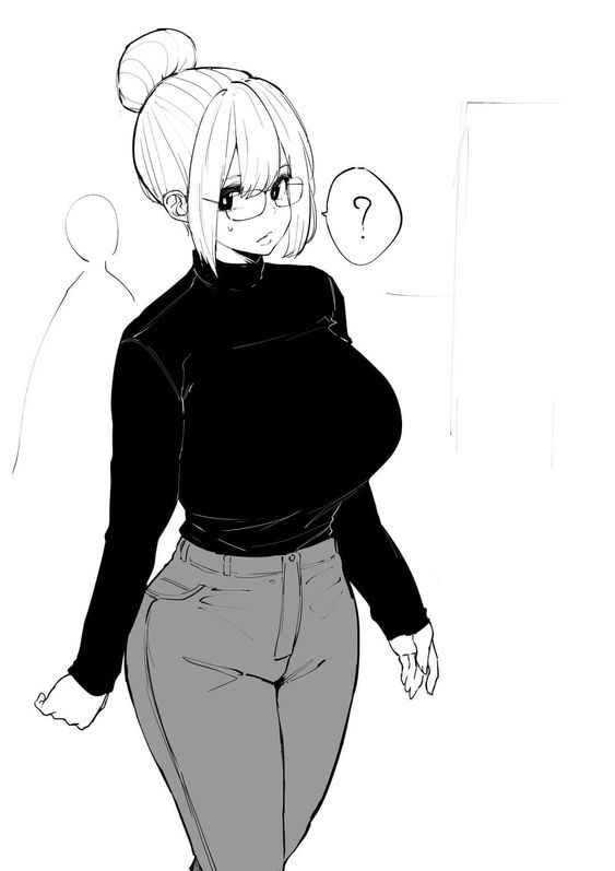 thicc anime girl drawing photo