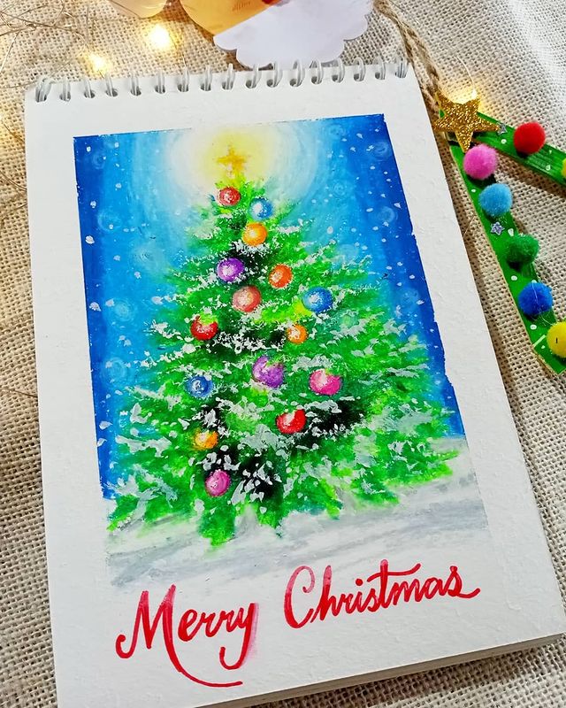 christmas tree painting
