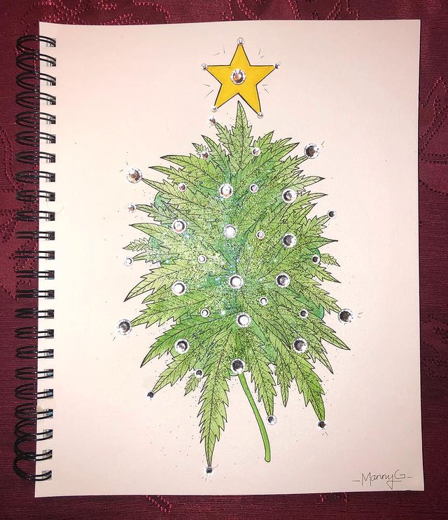 christmas tree canvas painting 