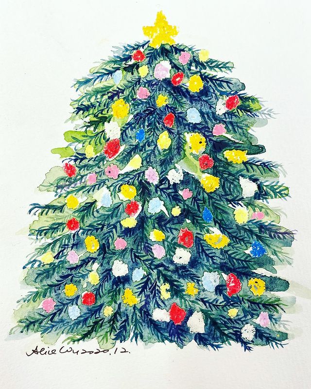 christmas tree painting easy