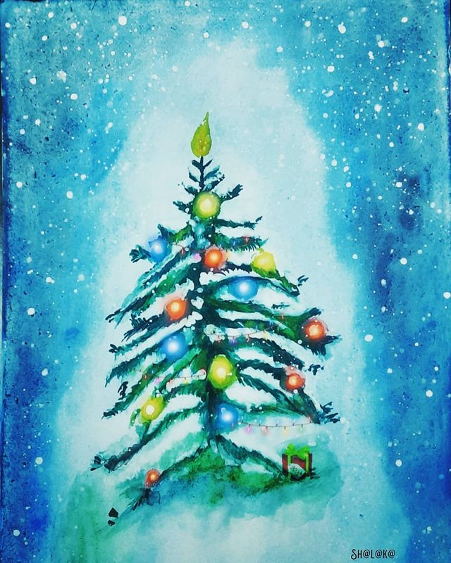 christmas tree painting ideas