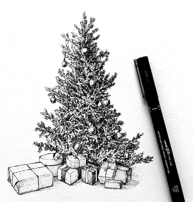 christmas tree sketch