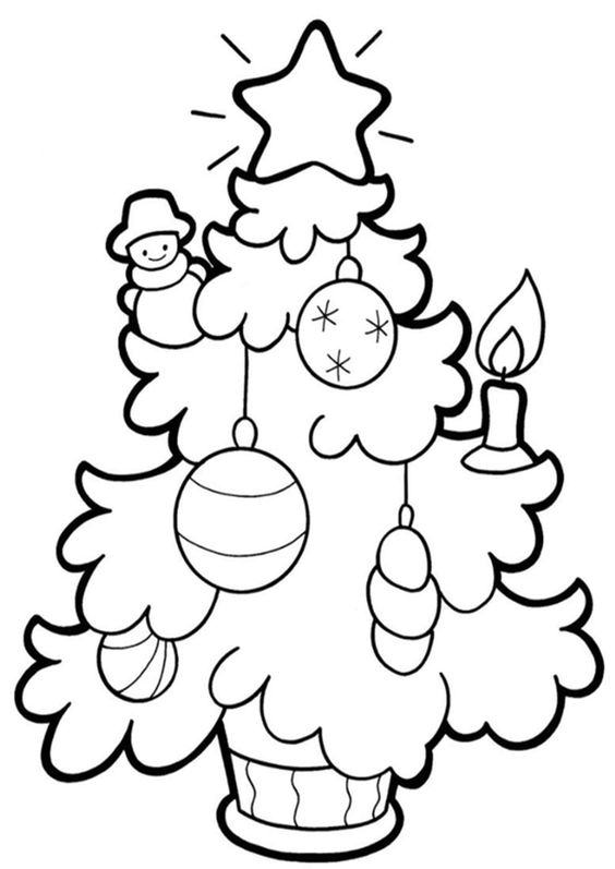 easy simple christmas tree drawing