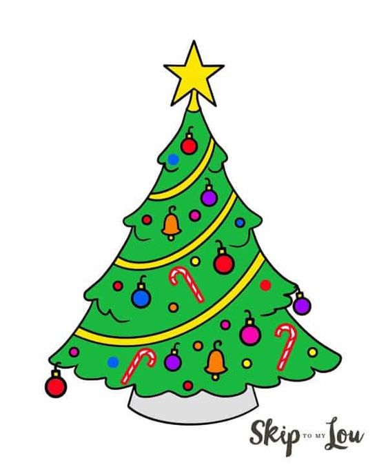 simple christmas tree drawing
